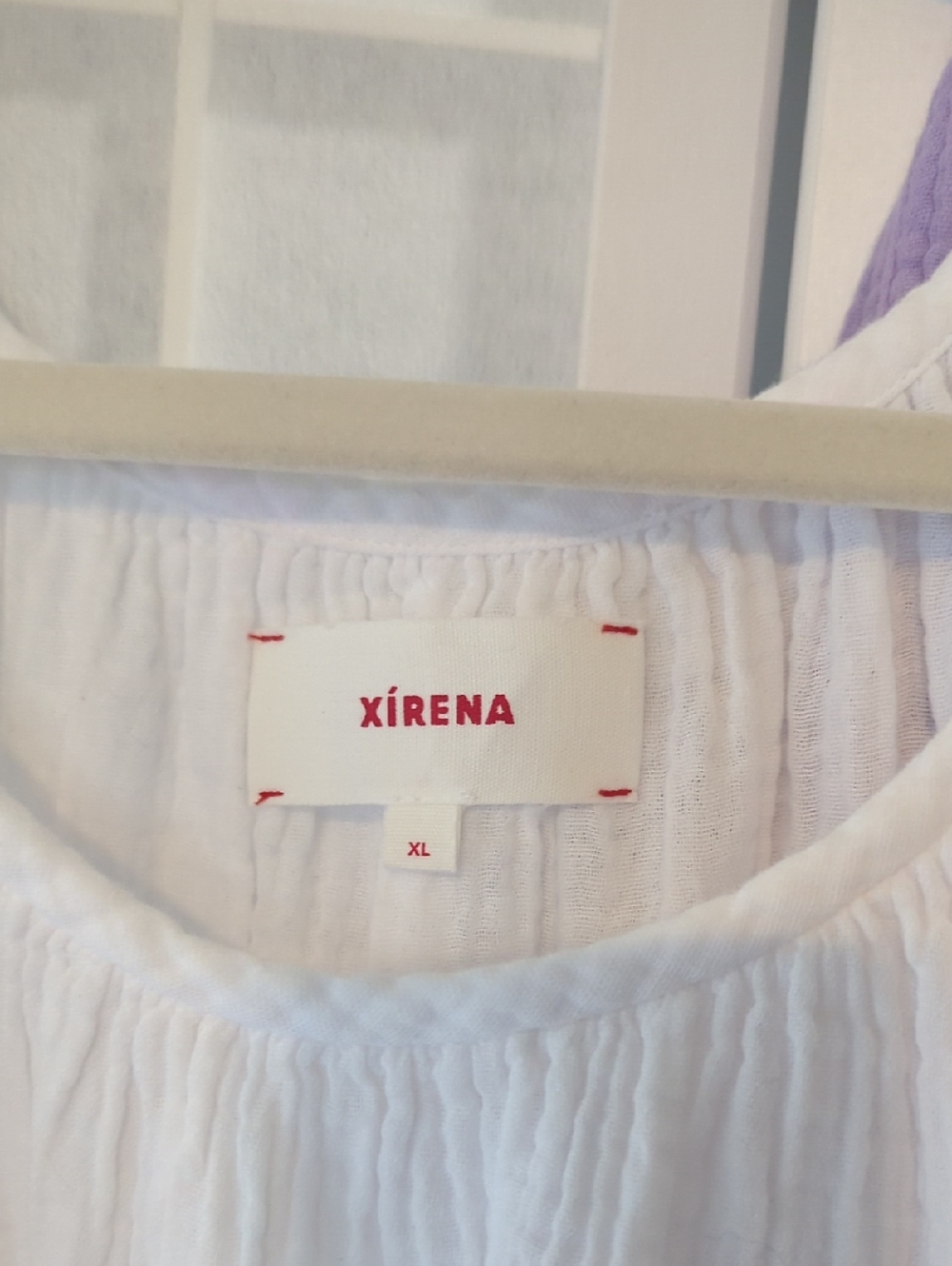 XiRENA White Gauze Top with Lavender Gauze Pant - Picture 2 of 11